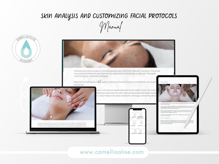 Skin analysis and customizing facial protocol manual guide | Instant Download